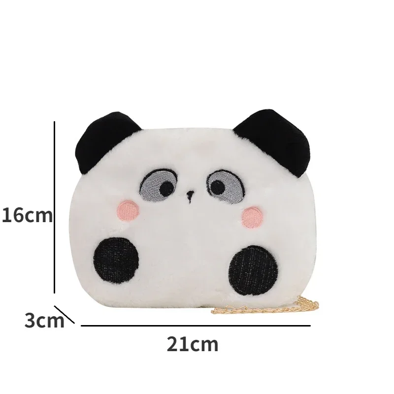 Nuevo bolso bandolera de Panda de peluche con dibujos animados para mujer, mochila para niña dulce que combina con todo, monedero cruzado