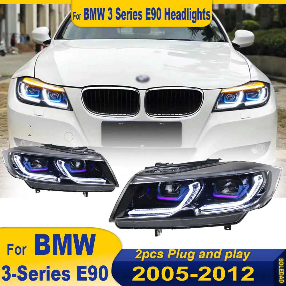 Head Lamp for BMW E90 Headlights 2005-2012 320i 318i 323i 3 Series LED Headlight DRL Hid Bi Xenon Beam Auto Accessories