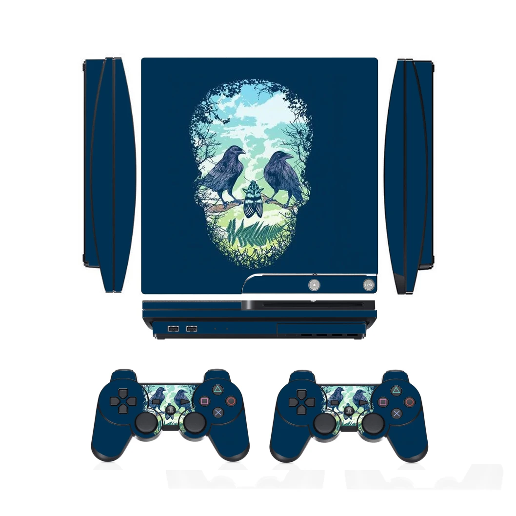 Visual Sense 1851 Vinyl Skin Sticker Protector for Sony PS3 Slim PlayStation 3 Slim and 2 controller skins Stickers