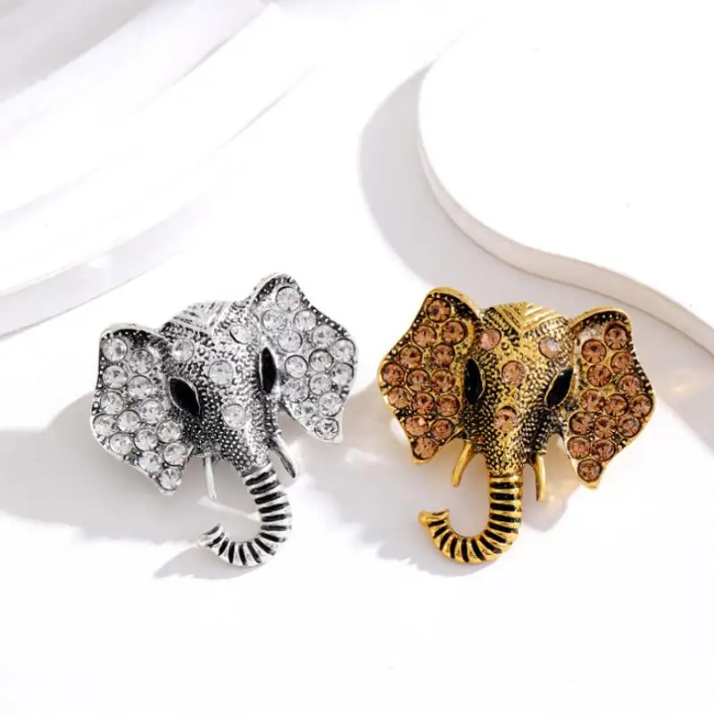 الرجعية شخصية الحيوان سبيكة الفيل دبابيس للنساء الملابس معطف مجوهرات اكسسوارات الهدايا #2