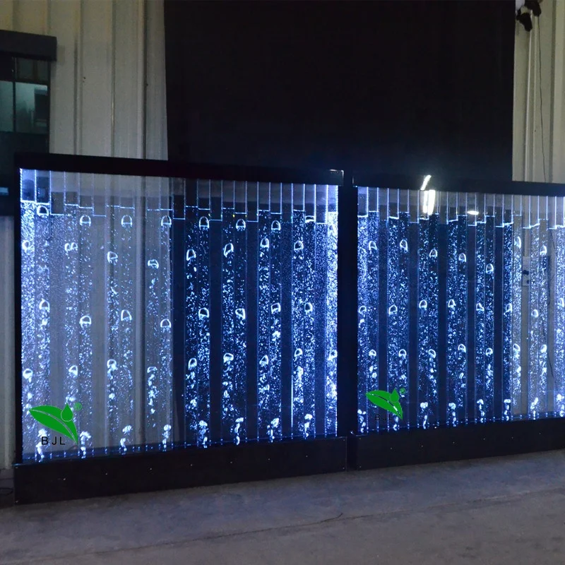 (Op Maat) Led Acryl Waterval Staande Wanddecoratie Divider Programma Bubble Dansende Watermuur