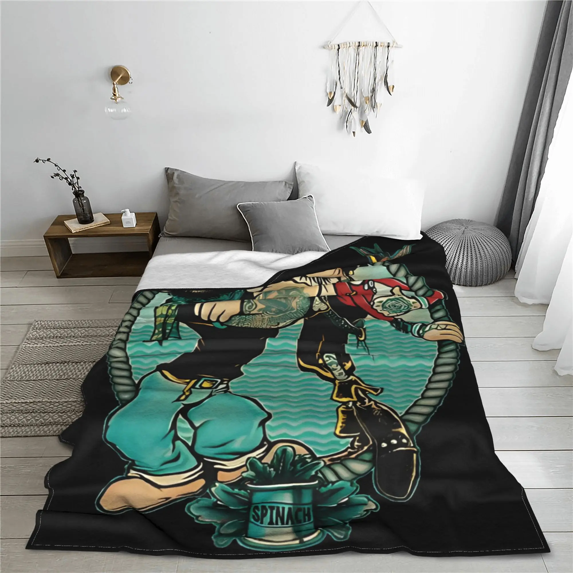 Sailor P-Popeye Olive Oyl Love Blanket Funny Cartoon Flannel Funny Breathable Throw Blanket for Home All Season Outdoor