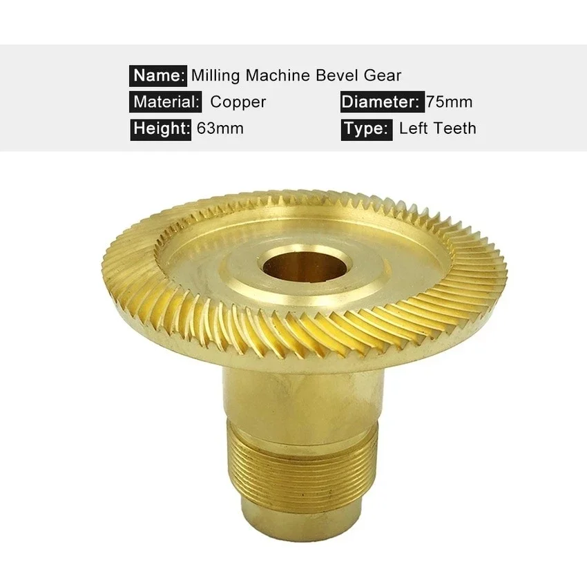 Imagem -03 - Engrenagem Cônica para Fresadora Engrenagem Cônica Espiral Engrenagem de Bronze para Alimentador de Energia Servo Dente Direito Esquerdo Reto 1pc