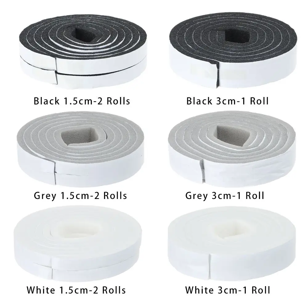 2M Self-Adhesive Sponge Foam Insulation Tape Door Window Sealing Strip Weather Stripping Soundproof Windproof Dustproof Seal