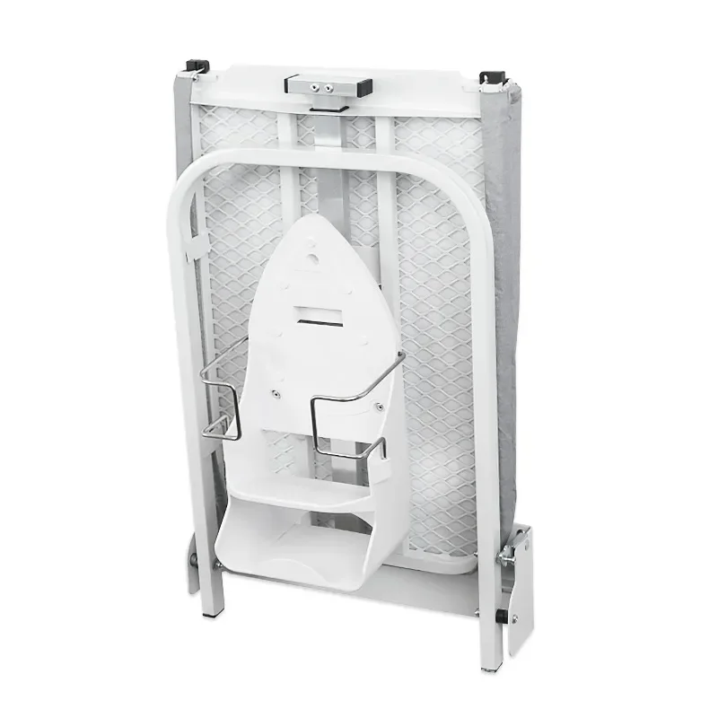 Foldable Wall Mounted Ironing Board with Storage Rack Removable Cover Space Saving Home Laundry Organizer Compact Design