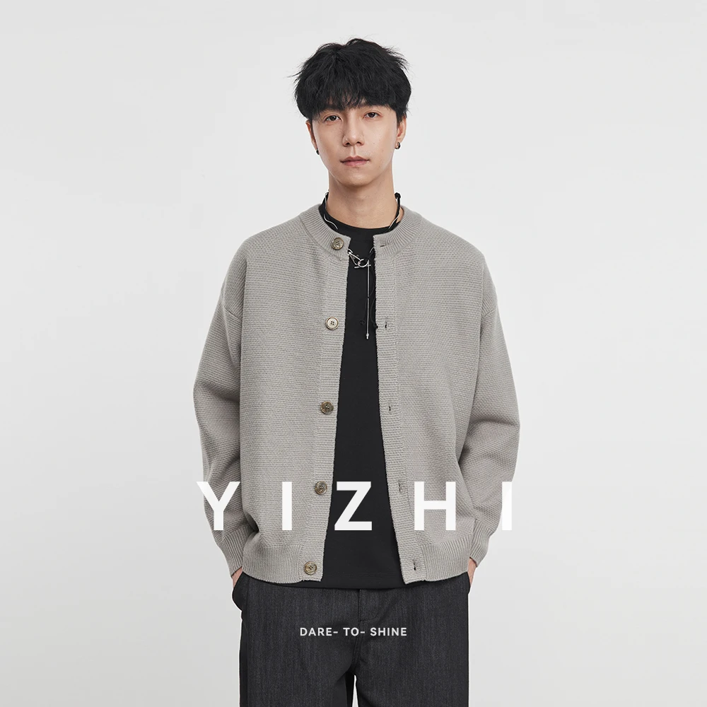 

Модный мужской вязаный кардиган-свитер, куртка 202, осень и зима, новый стиль, однотонная повседневная свободная верхняя куртка