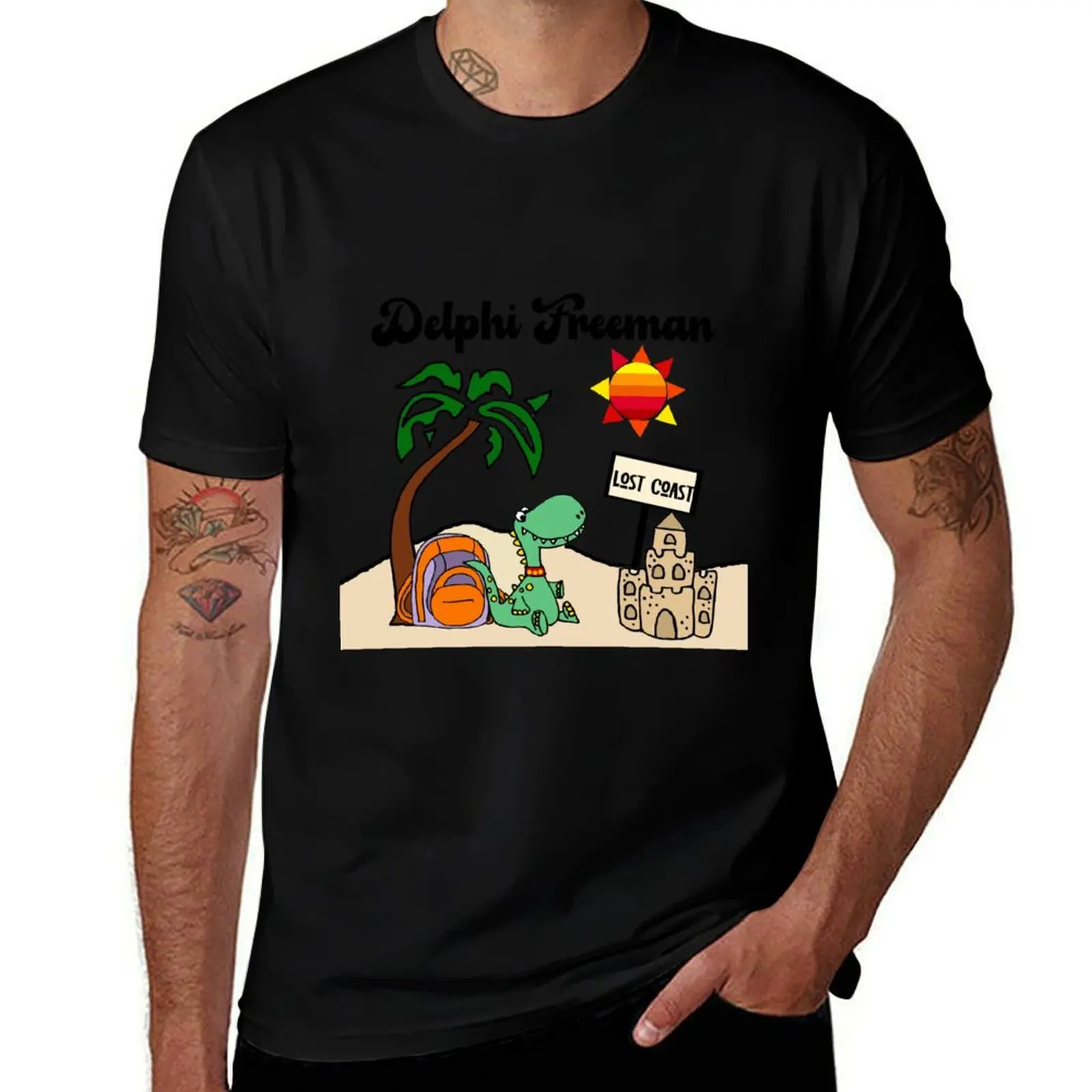 Delphi Freeman LOST COAST *SongArt* T-Shirt Sweat Resistant Workout Tee Shirt T-Shirt