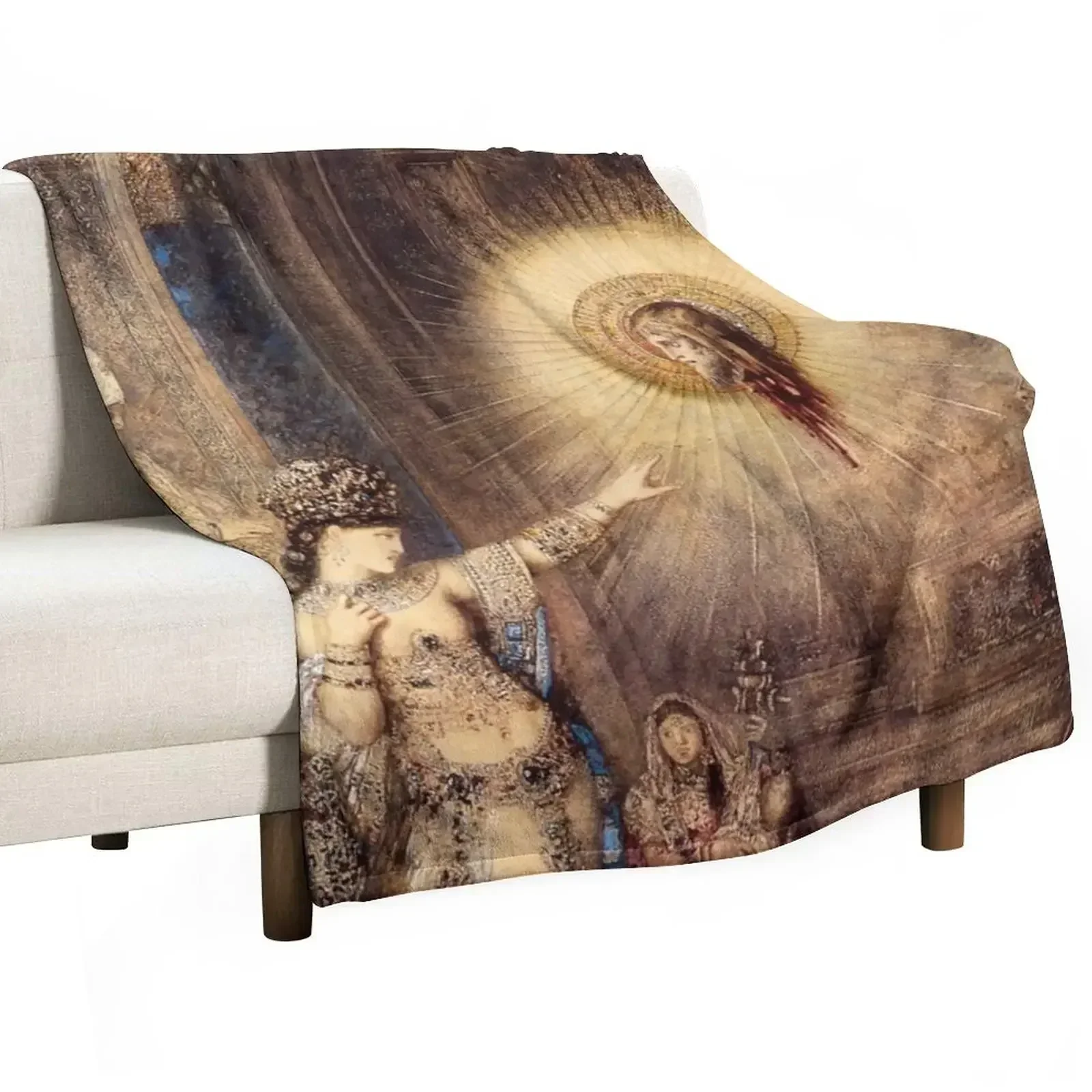 Salome and the Apparition of the Baptist's Head - Gustave Moreau Throw Blanket Sofa Soft Big Luxury Thicken Blankets