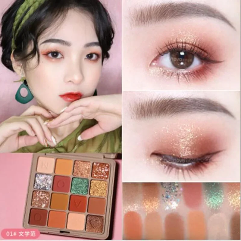 

16 Colors Eyeshadow Palette Pearlescent Matte Makeup Waterproof and Non-smudged Non-flying Powder Eye Shadow Eye Makeup