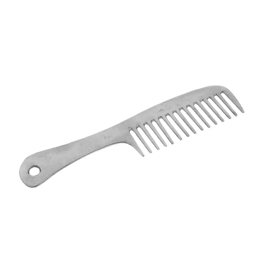 MagiDeal Quality Stainless Steel Horse Care Products Silver Polished Horse Pony Grooming Comb Tool Currycomb Rustless