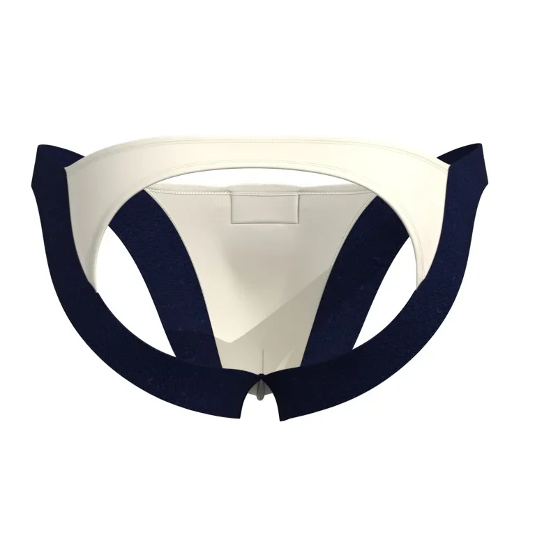 Contrasting Cotton Bulge Thongs for Men Sexy U Convex Pouch Underwear Gays Erotic Open Butt Jockstrap Low Waist High Fork Tangas