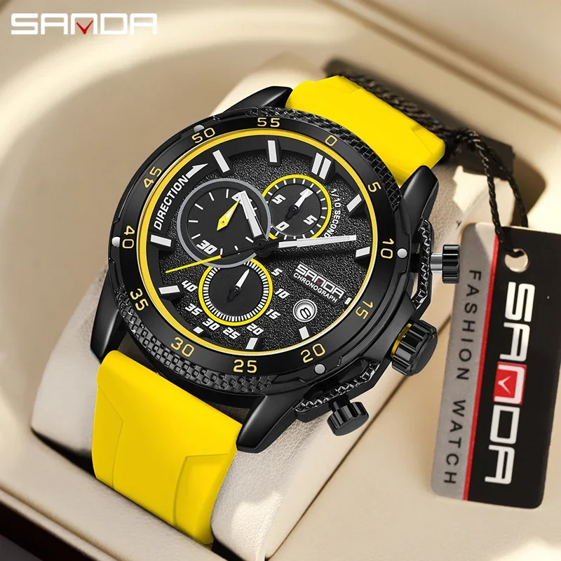 

SANDA 5314Casual Fashion Men Watch Luxury Waterproof Luminous Chronograph Date Man Wristwatch Military Quartz Men's Watches