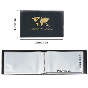 40 Pockets Banknote Collection Album Collection Currency 20 Sheets Clear Dollar Ticket Money World Money Leather Hard Cover Storage 12 meilleurs albums vendus pour les billets de banque - No 11