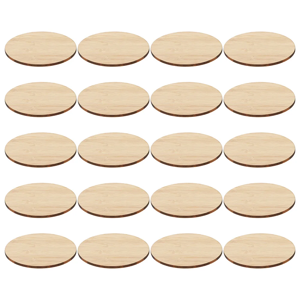 

20PCS Bamboo Unfinished Diy Painting Pieces Round DIY Pieces Craft Diy Piece Decoration Blanks Safe Kids Activities