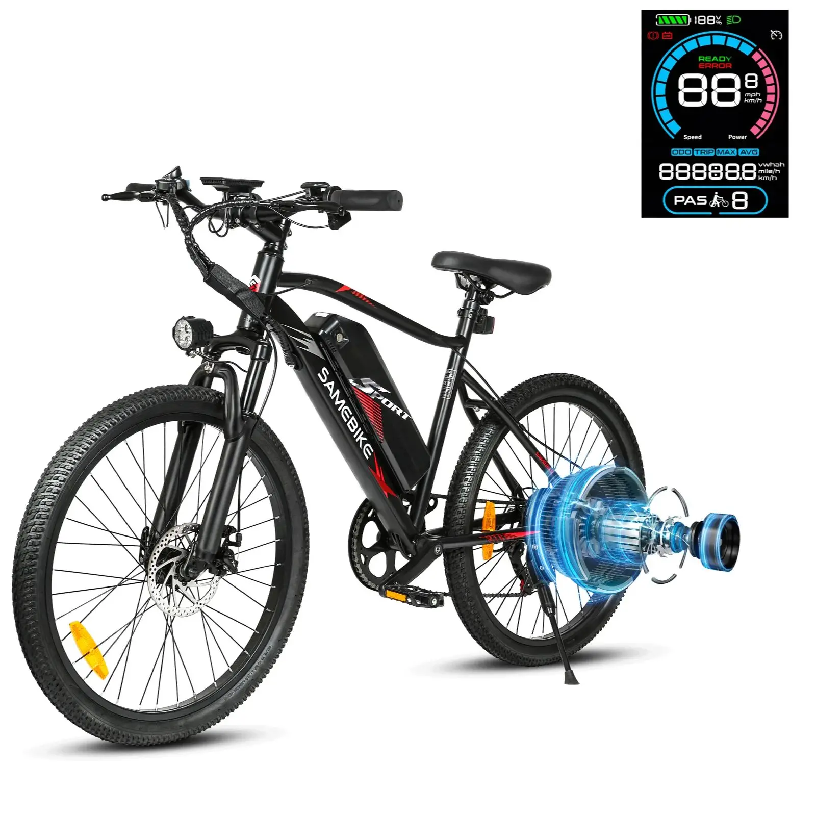 AliExpress SAMEBIKE EBE2 Electric Bike Peak 500W Motor 36V13AH Lithium Battery Electric Bike 24 Inch All-Terrain Tire Adult Electric Bike