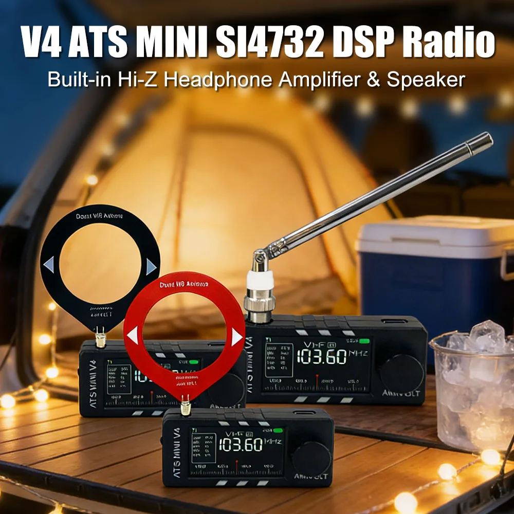 

Радиоприемник ALL Band SI4732 DSP V4 ATS MINI SSB LSB USB AM FM со встроенным усилителем для наушников Hi-Z и транзисторной схемой