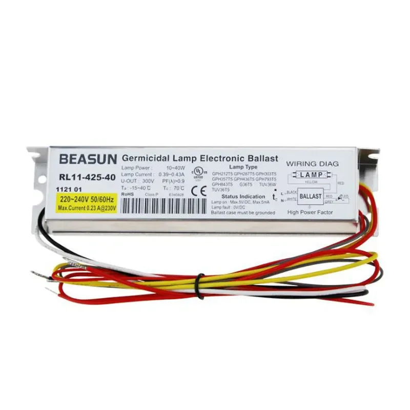 Beasun Electronic Ballast RL11-425-40 for 21-40W UV Lamp High Efficiency Stable Performance Compatible Replacement Part