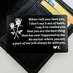 Christmas Gifts for Men Engraved Wallet Insert Gifts for Boyfriend Husband Anniversary Deployment Gifts, Long Distance Gifts