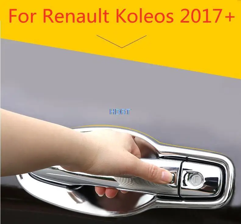 

ABS Chrome 8pcs Outer Door Handle Bowl Protective Trims frame Cover Sticker For Renault Koleos 2017 2018 2019 Auto Accessories