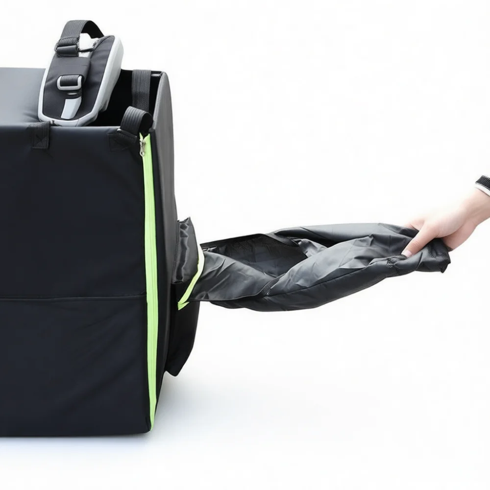 Folding Bicycle Trunk Organizer Storage Box Universal Leather Case For 14 To 20 Inch Car Vehicle Interior Supplies view 6