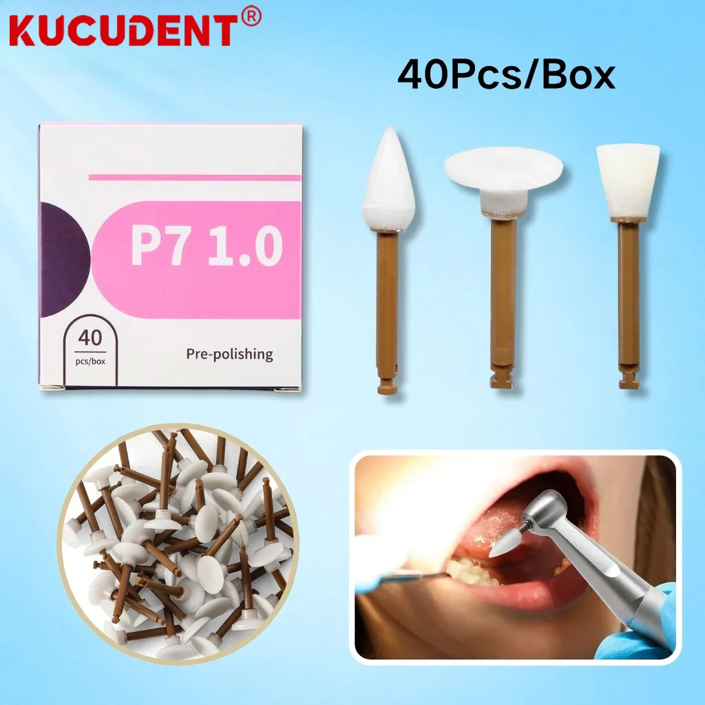 40pcs Dental Composite Resin Polisher Set Polishing Cups Points Discs One-step Finishing System Teeth Polish Finisher RA Shank