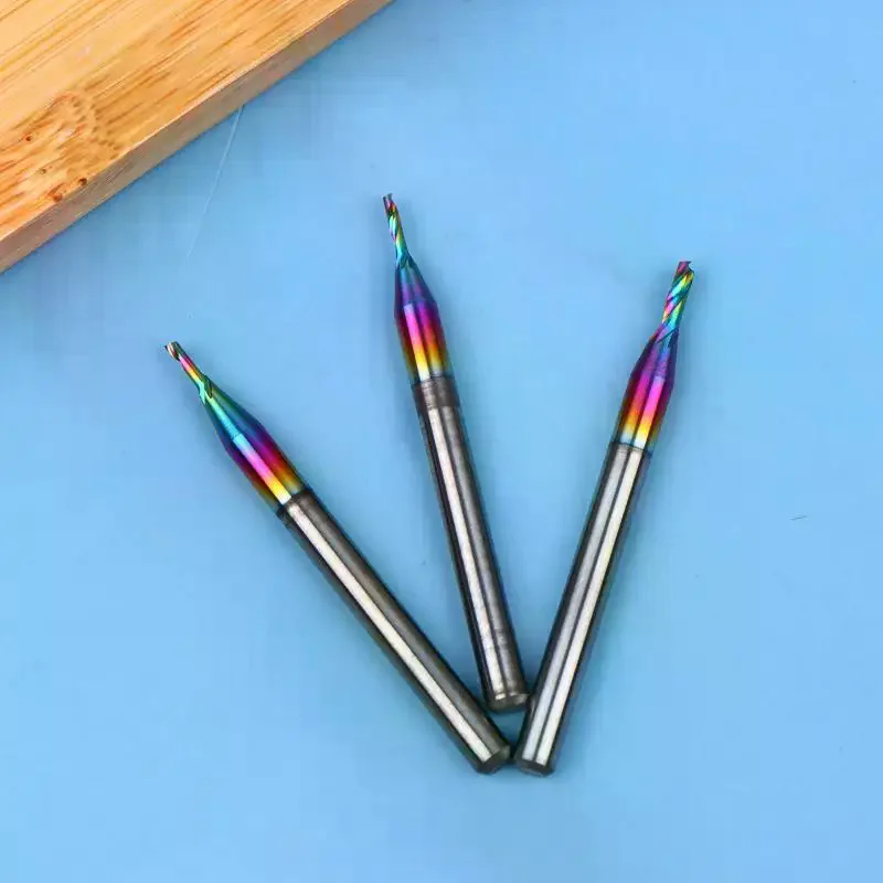 5A TOP Single Flute DLC Coated Milling Cutter - Colorful, For Aluminum Profile & Composite Cutting Head Engraving