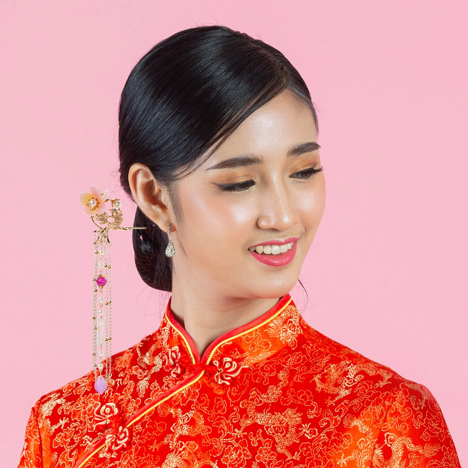 

1 шт., ретро китайский стиль, жемчужная заколка для волос с кисточкой, винтажная длинная заколка для волос для женщин, традиционный фестиваль, косплей, свадьба