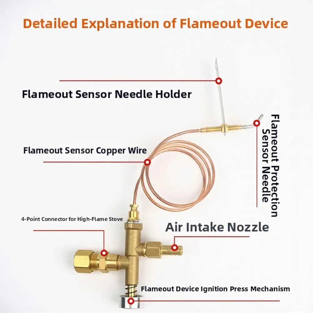 For Safe Cooking Thermocouple Switch High Temperature Resistant Automatic Gas Shutoff Easy Installation Design