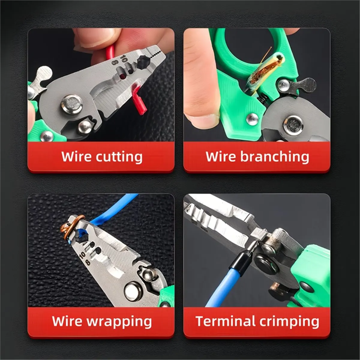 【Limited Offer】Professional Spring-Loaded Wire Stripper Crimper Tool with Electrical Cutter for Terminal Crimping Trimming Home