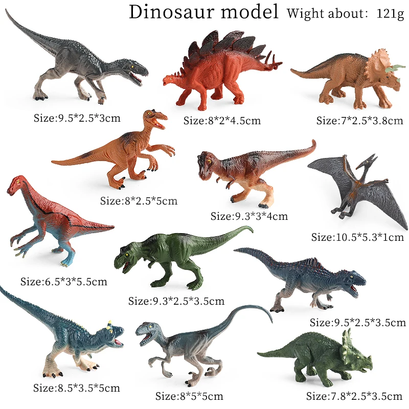 Oenux 12PCS Kleine Jurassic Dinosaurier Set Brinquedo T-Rex Velociraptor Spinosaurus Mosasaur Modell Action Figure Sammlung Kind Spielzeug – Detail 4