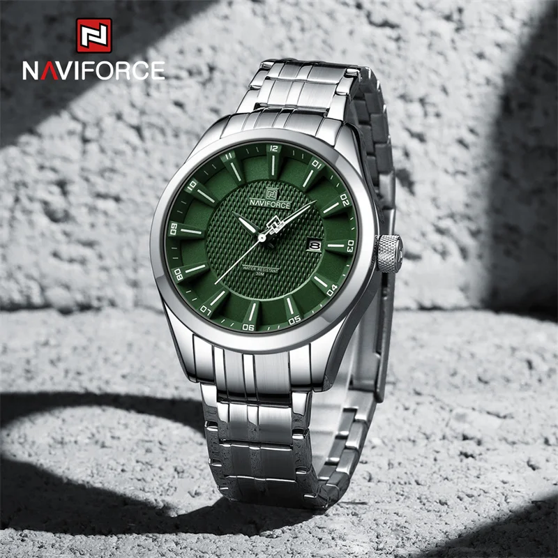 NAVIFORCE orologi da uomo di moda di lusso cinturino in acciaio inossidabile orologi da polso al quarzo impermeabili militari maschili Reloj Hombre