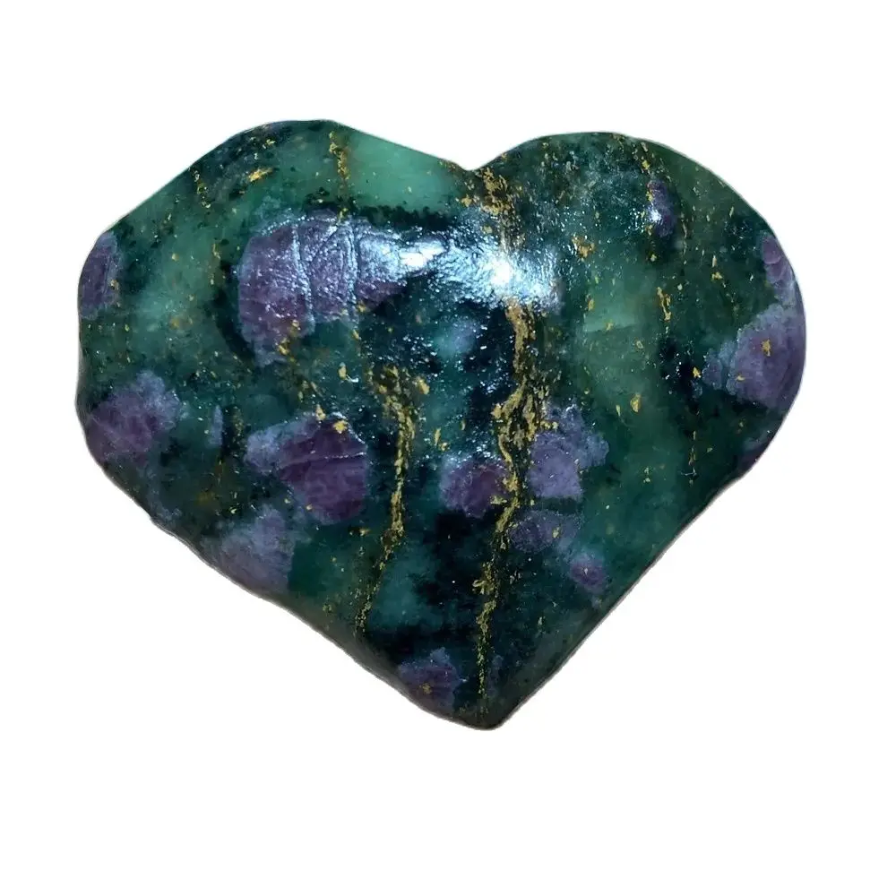 Ruby Emeralds Symbiotic Love Heart Shaped Stone Natural Crystal Mineral Gemstones Spiritual Meditation Gifts Home Decoration