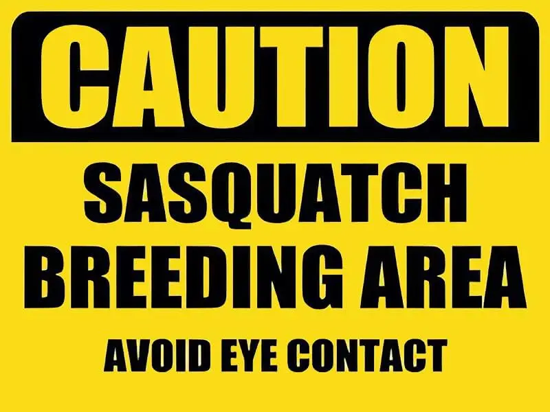 Caution Sasquatch Breeding Area Vintage Metal Tin Signs Home Kitchen Wall Art Pub Bar Decor 12 X 8 sign