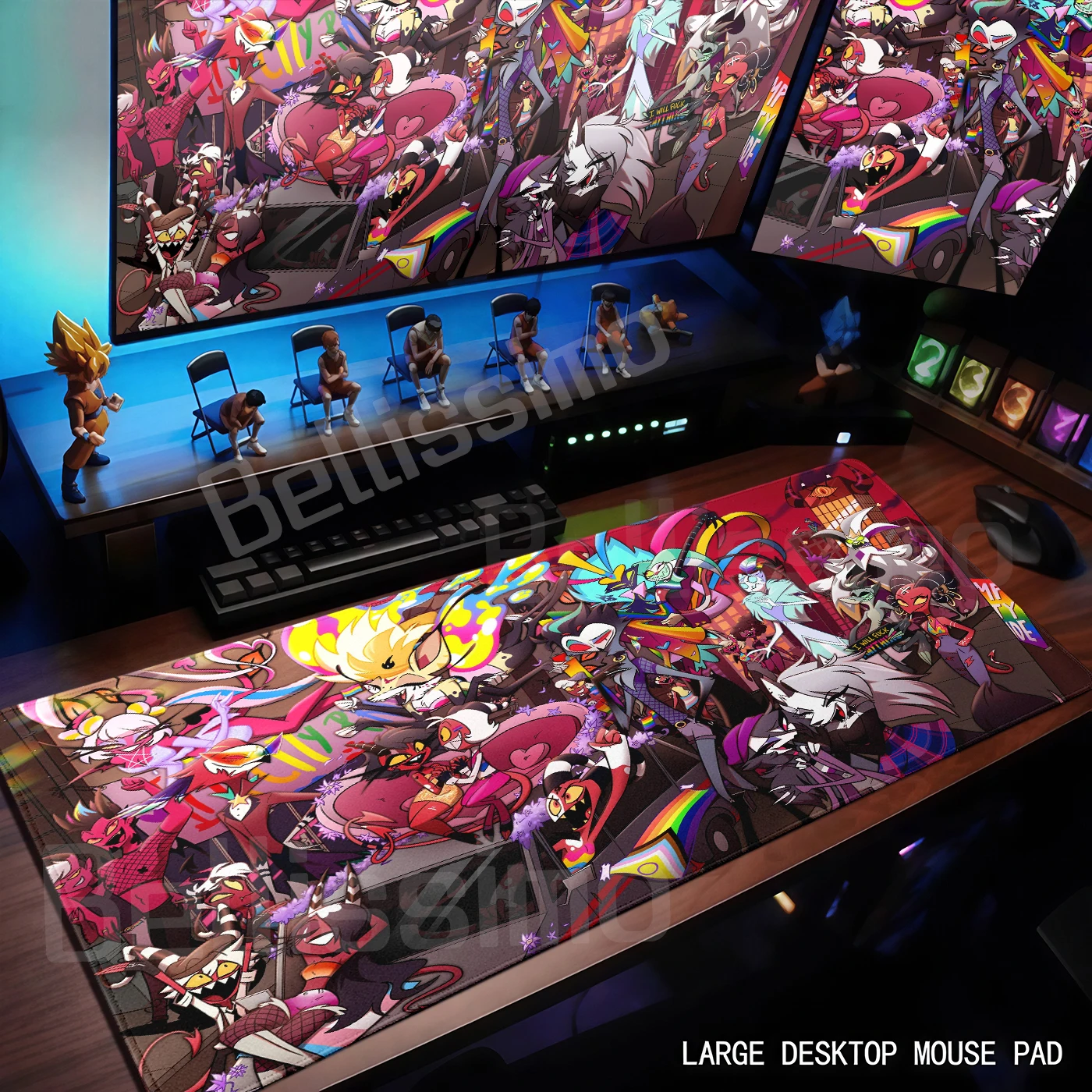 

Anime Mouse Pad Hazbin Hotel Rubber Large Desk Mat Gamer Extended Mousepad PC Keyboard Accessories Computer Durable Deskpad Rug