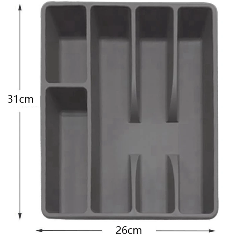 Storage Rack Organizer Box Utensil Organizer Cutlery Organizer Tray Plastic Flatware Organizers