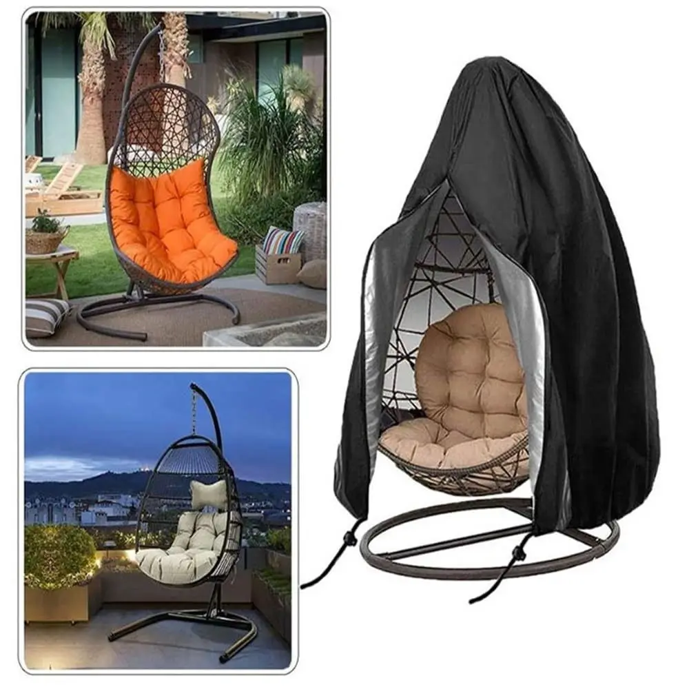 Housse de chaise suspendue en forme d'œuf en tissu Oxford avec fermeture éclair, robuste, imperméable et coupe-vent, pour chaise suspendue en osier