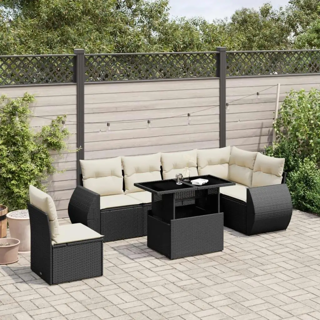 

Large Modular Black PE Rattan Garden Sofa Set Comfortable Outdoor Seating for Patio Balcony Deck Furniture Collection