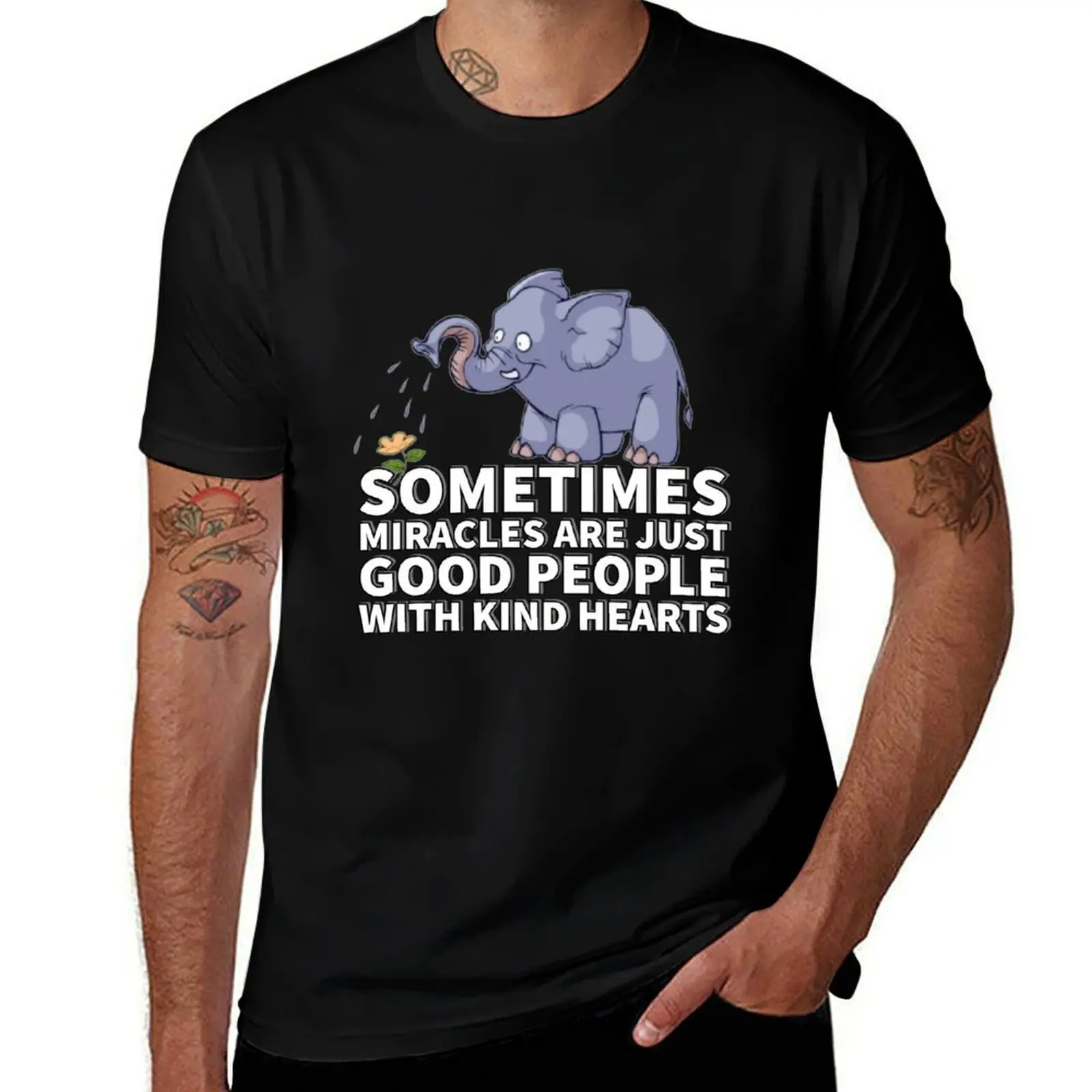 Sometimes miracles are just good people with kind hearts Le Magnifique - organic cotton T-Shirt Breathable Mesh Panel T-Shirt
