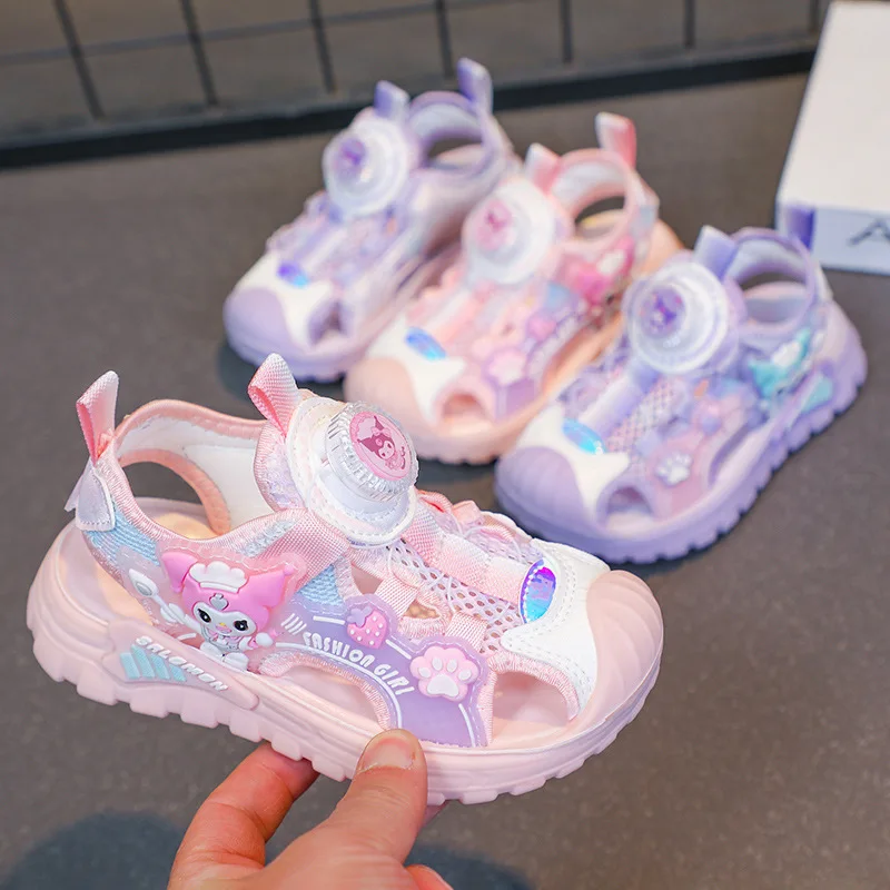 

Kids'Casual Shoes Sandals Mesh Kuromi Fashion Outdoor Sunmmer Shoes For Girls Anti-slip Breathable Purple Pink Size 27-39