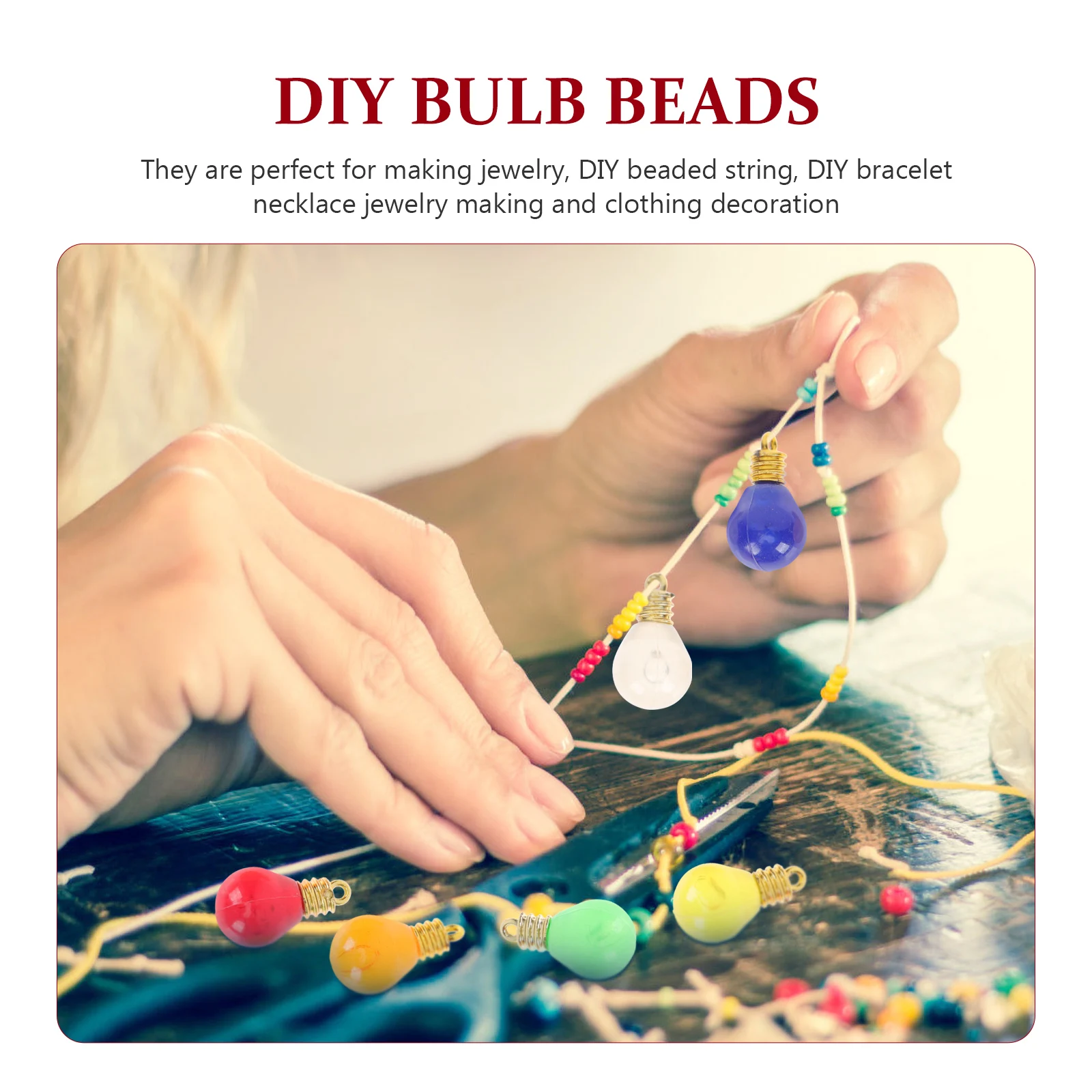 

1Pack Plastic Bulbs DIY Beads for Christmas Decorations Jewelry Making Craft Projects Pendant Ornament Xmas Wedding Party