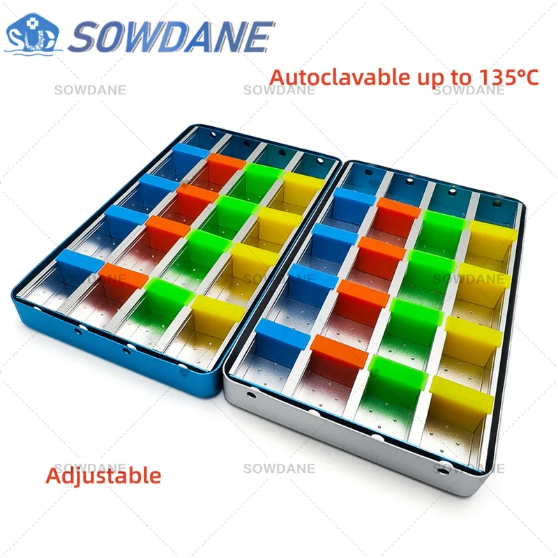 

Dental Disinfection Box for Bone Bur Lower Speed Burs File Placer Sterilization Rack Adjustable