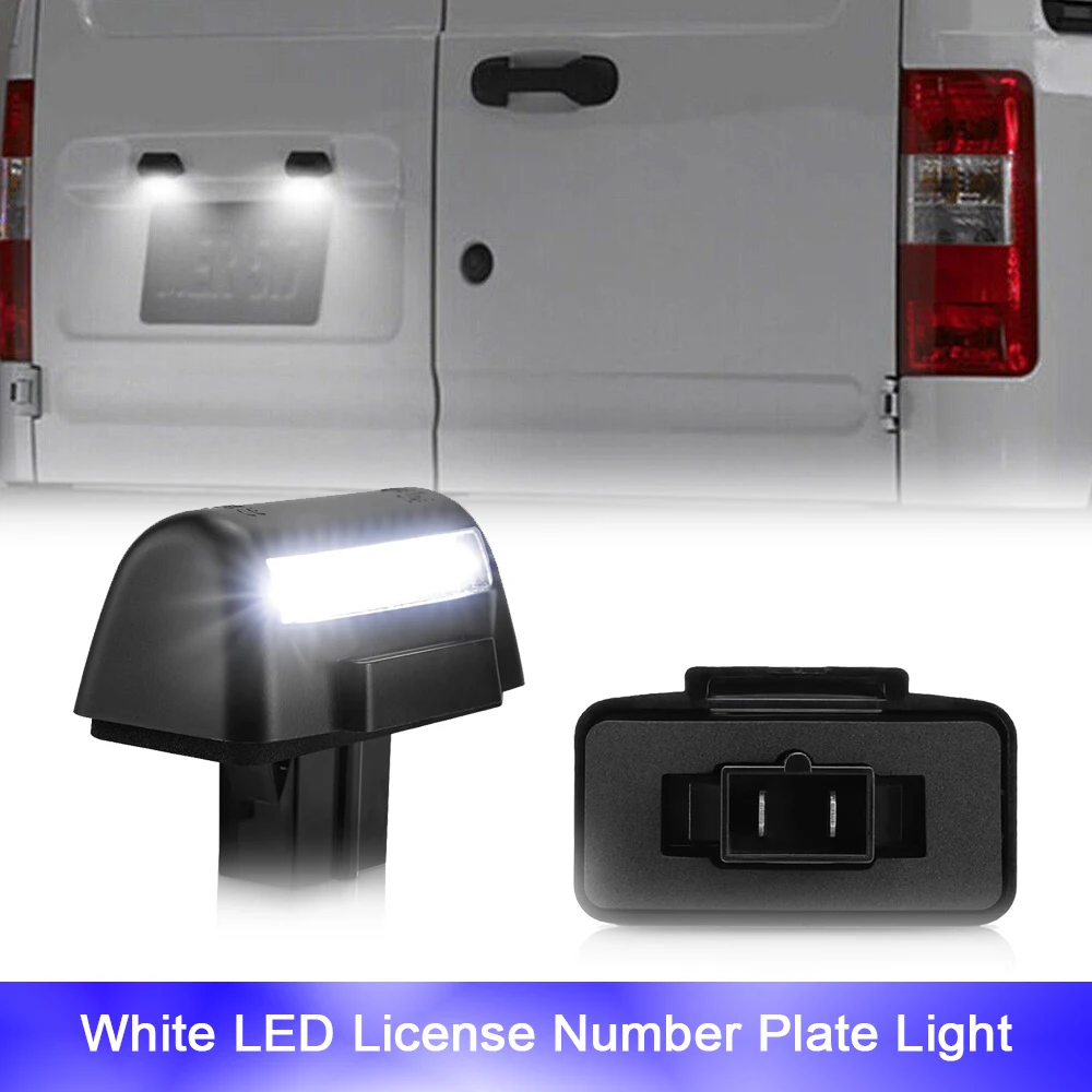 

18SMD White LED Behind License Plate Lights For Ford Transit MK5 MK6 MK7 1985-2014 Transit Connect 2002-2013 OEM#4388111 6000K