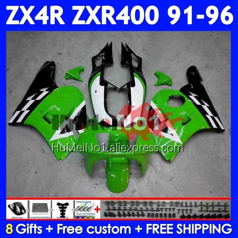 Stock Green Bodys For KAWASAKI NINJA ZXR-400 ZX4R ZXR400 91 92 93 95 96 251No.0 ZXR 400 1991 1992 1993 1994 1995 1996 Fairing