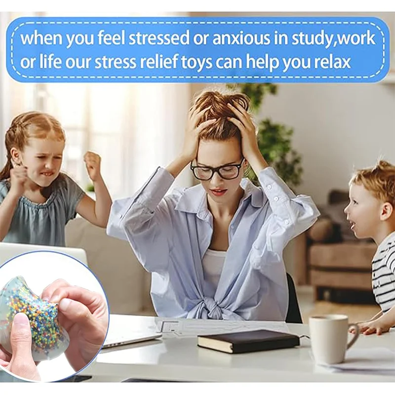 Decompression Toy Pad Skin Picking  Fidget Beads Toy Kit Pick Pads Relieve Pressure Anxiety ADHD OCD Pads For Adults Kids