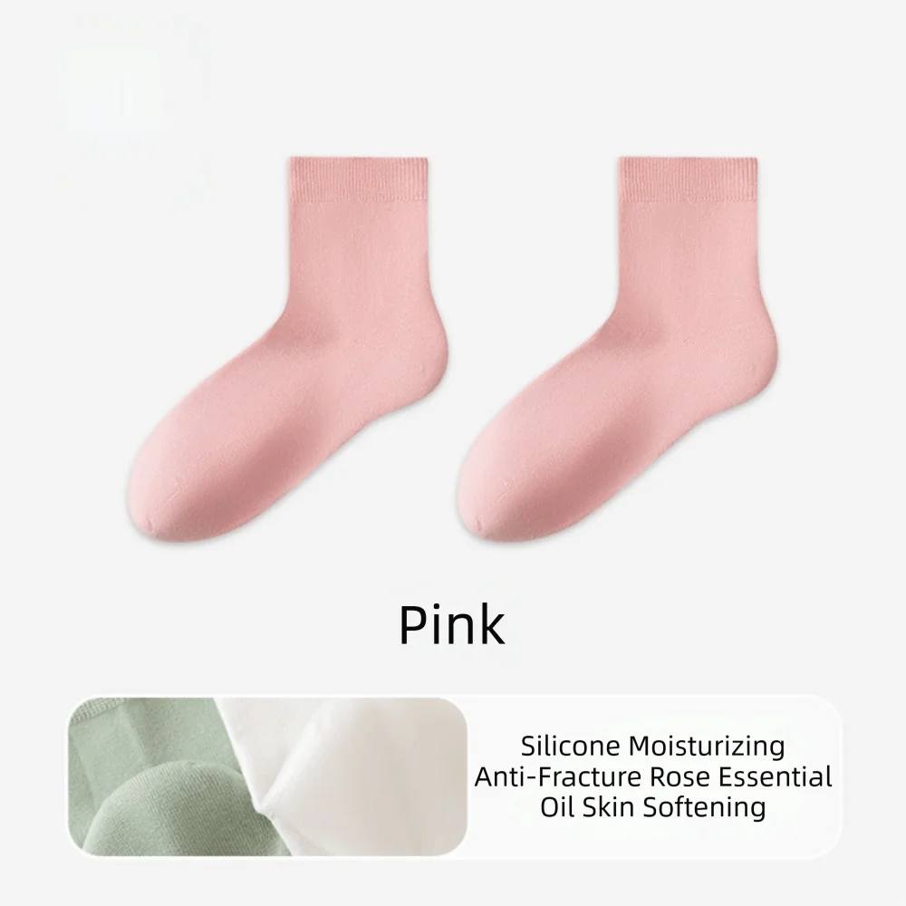

1 пара увлажняющих носков для лечения трещин на пятках с силиконовыми гелевыми вставками, смягчающие, ухаживающие, хлопковые, средней длины