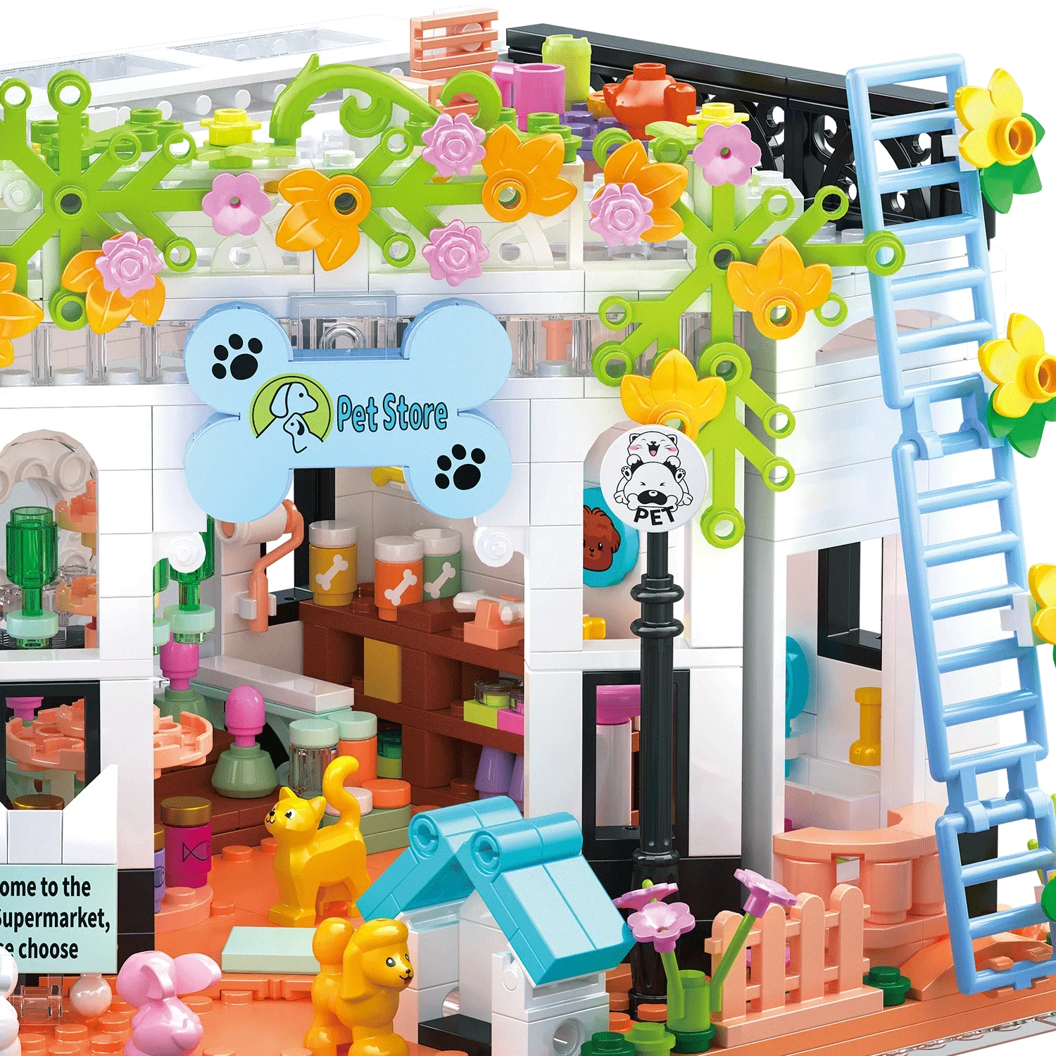 Haustier Hund Katze Haus Baustein Kinder Spielzeug Mini Ziegel DIY Montage Spiele Moc Kunststoff Modell Lernspiel zeug Heim textilien