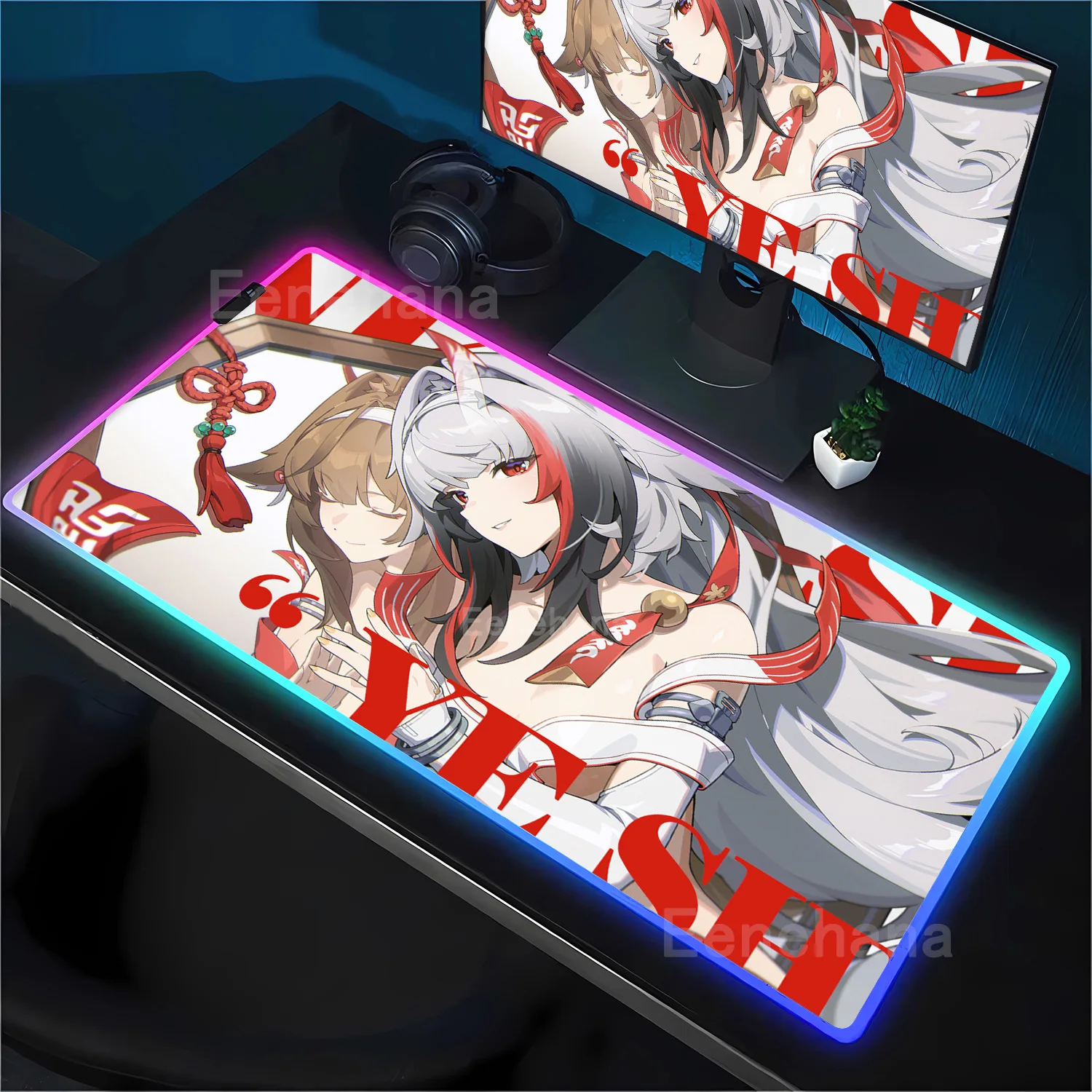 

RGB HD Printing Mouse Pad Zenless Zone Zero ZZZ Ye Shunguang Girl Game LED Mousepad XXL Gaming Keyboard Office backlight DeskMat