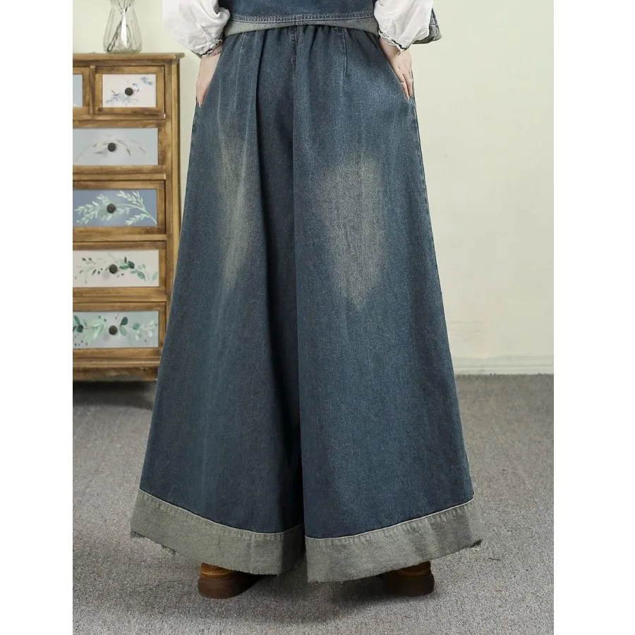 ゆったりワイドレッグジーンズ ハイウエストストレートレッグジーンズ カジュアルスタイル 春ファッション プラスサイズジーンズ ウォッシュドホワイトロングジーンズ