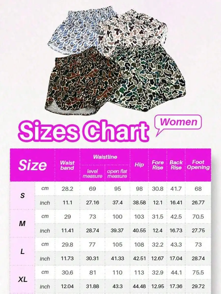 

Women Camouflage Patterned Shorts Loose Fit Breathable Casual Bottoms For Everyday Wear