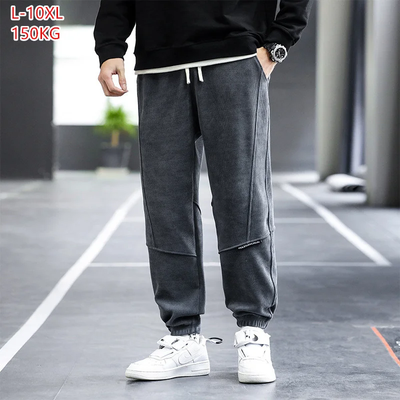 

Ankle Length Joggers Harem Spring Men 150KG 10XL 9XL Thick Pants Sports Autumn Students Loose Boys Sweatpants Plus Size Trousers